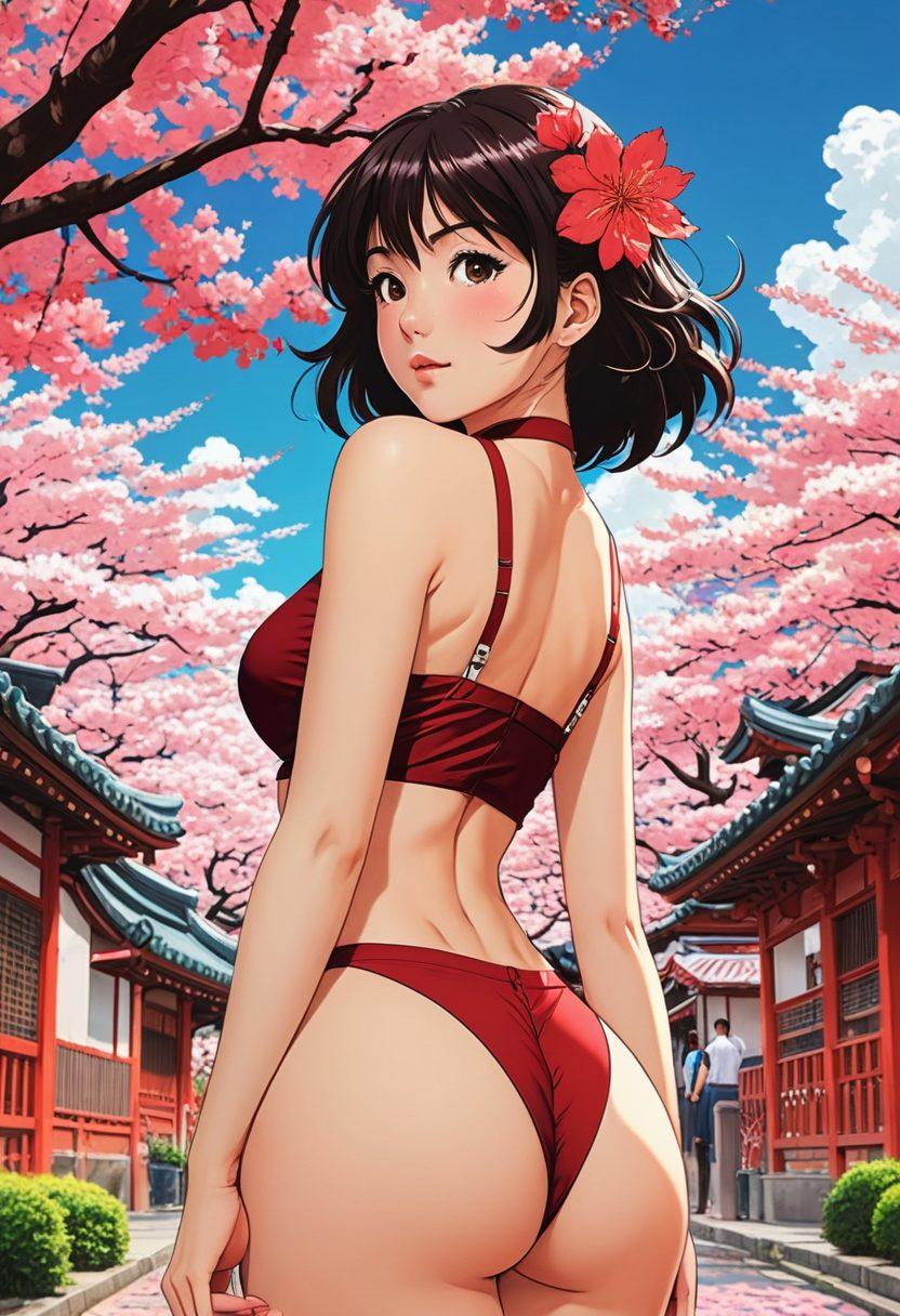 A dynamic collage showcasing the evolution of hentai from traditional manga to modern animation. Include iconic manga panels transitioning into modern screen visuals, with vibrant characters and intricate backgrounds. Infuse elements of Japanese culture, such as cherry blossoms and iconic cityscapes, symbolizing the cultural significance of hentai. The overall composition should invoke a sense of nostalgia and excitement for the genre. vibrant colors. 3D. retro style.